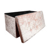 2 Seat Large Crushed Velvet Foldable Ottoman Storage Box Double Bed Foot Stool