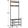 Coat Stand Hallway Shoe Rack Hanger Shelf Footwear Storage Vintage Wooden Black