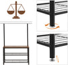 Coat Stand Hallway Shoe Rack Hanger Shelf Footwear Storage Vintage Wooden Black