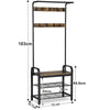 Coat Stand Hallway Shoe Rack Hanger Shelf Footwear Storage Vintage Wooden Black