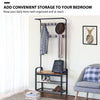 Coat Stand Hallway Shoe Rack Hanger Shelf Footwear Storage Vintage Wooden Black