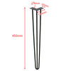 4X Hairpin Legs 6"-28" Steel Hair Pin Legs 3 Rod Table Legs 12mm Furniture Leg