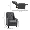 Button Tufted Recliner Chair, Microfibre Cloth Reclining Armchair