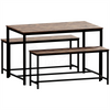 Dining Table and Chairs Bench Seat Set 4 Seater Vintage Home Kitchen Dining Room