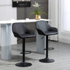 Adjustable Bar Stools Set of 2 Swivel Barstool W/ Footrest Kitchen Dining Room