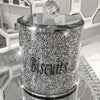 Crystal Diamond Biscuit Jars Tin Canisters Kitchen Storage Silver Crushed