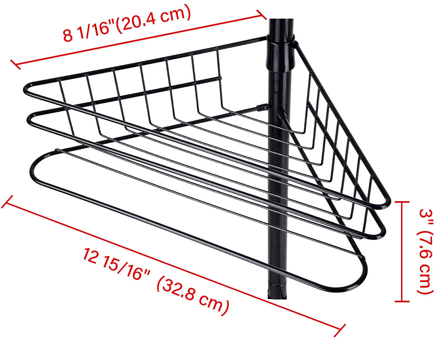 3 Tier Non Rust Hanging Shower Caddy Bathroom Organiser