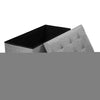 GREY LARGE LINEN FOLDING STORAGE OTTOMAN POUFFE SEAT FOOT STOOL STORAGE BOX