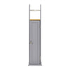 Grey/Bamboo Wooden Bathroom Cabinet Shelf Cupboard Storage Unit Free Standing
