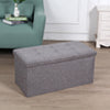 Linen Folding Storage Ottoman Bench Seat Blanket Toy Button Chest Box Seater UK
