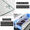 Modern TV Unit Stand Cabinet 130CM High Gloss Doors Drawer with LED Lights Lamp