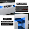 Modern TV Unit Stand Cabinet 130CM High Gloss Doors Drawer with LED Lights Lamp