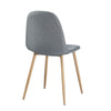 Set of 4 Dining Chairs Fabric Padded Seat Metal Legs Office Kitchen Lounge Chair