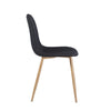 Set of 4 Dining Chairs Fabric Padded Seat Metal Legs Office Kitchen Lounge Chair