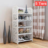 Cabinet White 3/4/5 Tiers Shoe Rack Storage Shelf Display Stand Organiser Unit