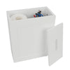 UK GREY WOODEN SLIMLINE BATHROOM STORAGE UNIT LAUNDRY TOILET CLEANING TIDY BOX