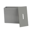 UK GREY WOODEN SLIMLINE BATHROOM STORAGE UNIT LAUNDRY TOILET CLEANING TIDY BOX