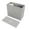 Grey/White Wooden Bathroom Storage Box Toilet Product Storage Tidy Box Unit New
