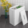 White/Grey Crisp Wooden Toilet Cleaning Product Storage Tidy Box Unit Bathroom