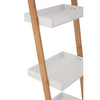 Premier Nostra 3 Tiers Shelf Ladder Unit White Organizers 100% Eco Bamboo Frame