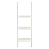 Premier Nostra 3 Tiers Shelf Ladder Unit White Organizers 100% Eco Bamboo Frame