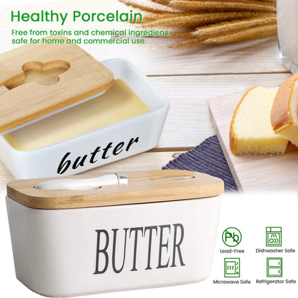 Porcelain Vintage Butter Dish W / Knife French Butter Dish Insulated Storage Box