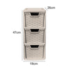3 Drawer Medium Rattan Tower Units in Black, Slate Grey, Cream & Mushroom