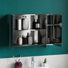 Bathroom Cabinet Double Triple Door Storage Stainless Steel Mirrored Wall