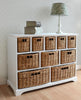 White Chest of Drawers Basket Storage Unit Wooden Cabinet Assembled TETBURYchest