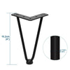 4x Hairpin Legs Metal Hair Pin Feet For DIY Table Chair Cabinet Stool Furniture