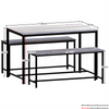 Dining Table and Chairs Bench Seat Set 4 Seater Vintage Home Kitchen Dining Room