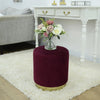 Sophia Velvet Footstool Pouffe Round Footrest Makeup Dressing Table Stool