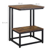 Side Table Doule Layer End Table Modern Coffee Table w/ Steel Frame