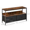 TV Cabinet, TV Console Unit W/ Foldable Linen Drawers, TV Stand for Living Room
