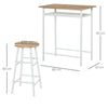 3-Piece Dining Kitchen Set with 1 Table and 2 Matching Chairs for Home Pub Cafe