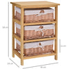 Drawer Wicker Basket Storage Shelf Unit Wooden Frame Home Organisation Natural