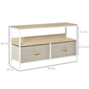 TV Cabinet, TV Console Unit W/ Foldable Linen Drawers, TV Stand for Living Room