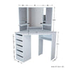 Corner Dressing Table 3 Mirror 5 Drawers Desk Set & Small Stool Black White Grey