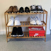 Faboer 3 TIER WOODEN NATURAL BAMBOO SHOE RACK ORGANISER STAND STORAGE SHELF UNIT