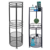 Metal Shower Caddy Corner Shelf Bathroom Rack Mesh 3 Baskets Storage Unit Stand