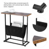 Industrial Side End Coffee Table Wood Metal Storage Basket Table Slim Furniture