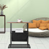 Industrial Side End Coffee Table Wood Metal Storage Basket Table Slim Furniture