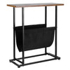 Industrial Side End Coffee Table Wood Metal Storage Basket Table Slim Furniture