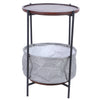 Industrial Bedside Table Round Sofa Side End Table/Nightstand Metal Frame UK