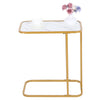Marble Texture Coffee Tea Side End Table Laptop Holder C shape Sofa Bed Tray