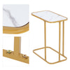 Marble Texture Coffee Tea Side End Table Laptop Holder C shape Sofa Bed Tray