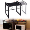 2-Tier Carbon Steel Microwave Oven Rack Stand Kitchen Storage Corner Shelf UK