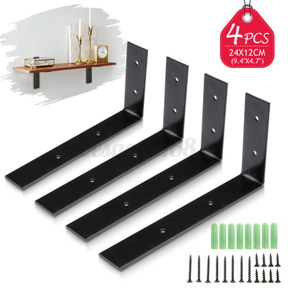 4Pcs Shelf Bracket Strong Reinforced Support Wall Heavy Duty High Load L-Shape