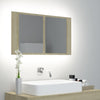 Modern LED Illuminated Bathroom Mirror Cabinet Wall Mounted with Sheft Storage
