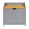 Grey/Bamboo Wooden Bathroom Cabinet Shelf Cupboard Storage Unit Free Standing